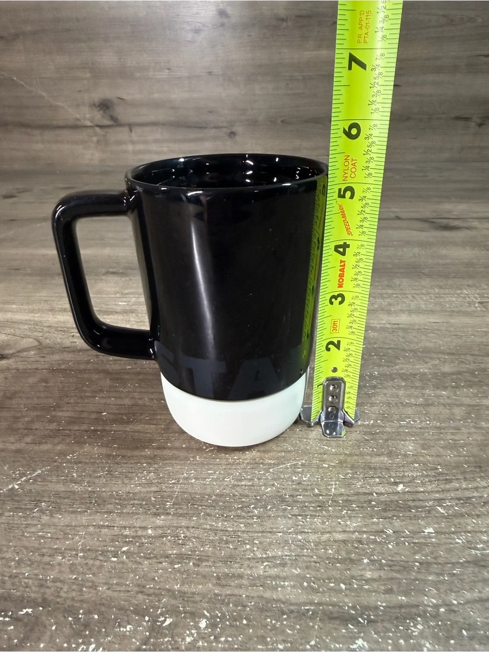 Starbucks Bud24 14oz Coffee Tea Mug Cup Rubber Bottom Black White